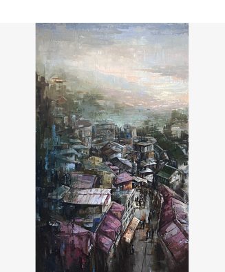 Urban Tapestry and Misty Rooftops