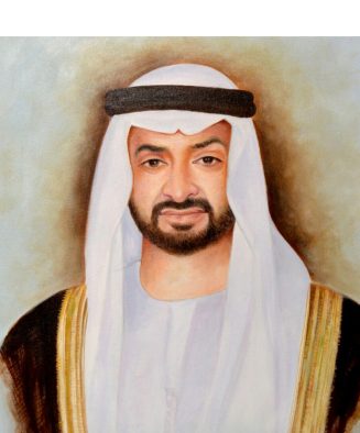 Painting portrays H. H. Sheikh Mohamed bin Zayed Al Nahyan